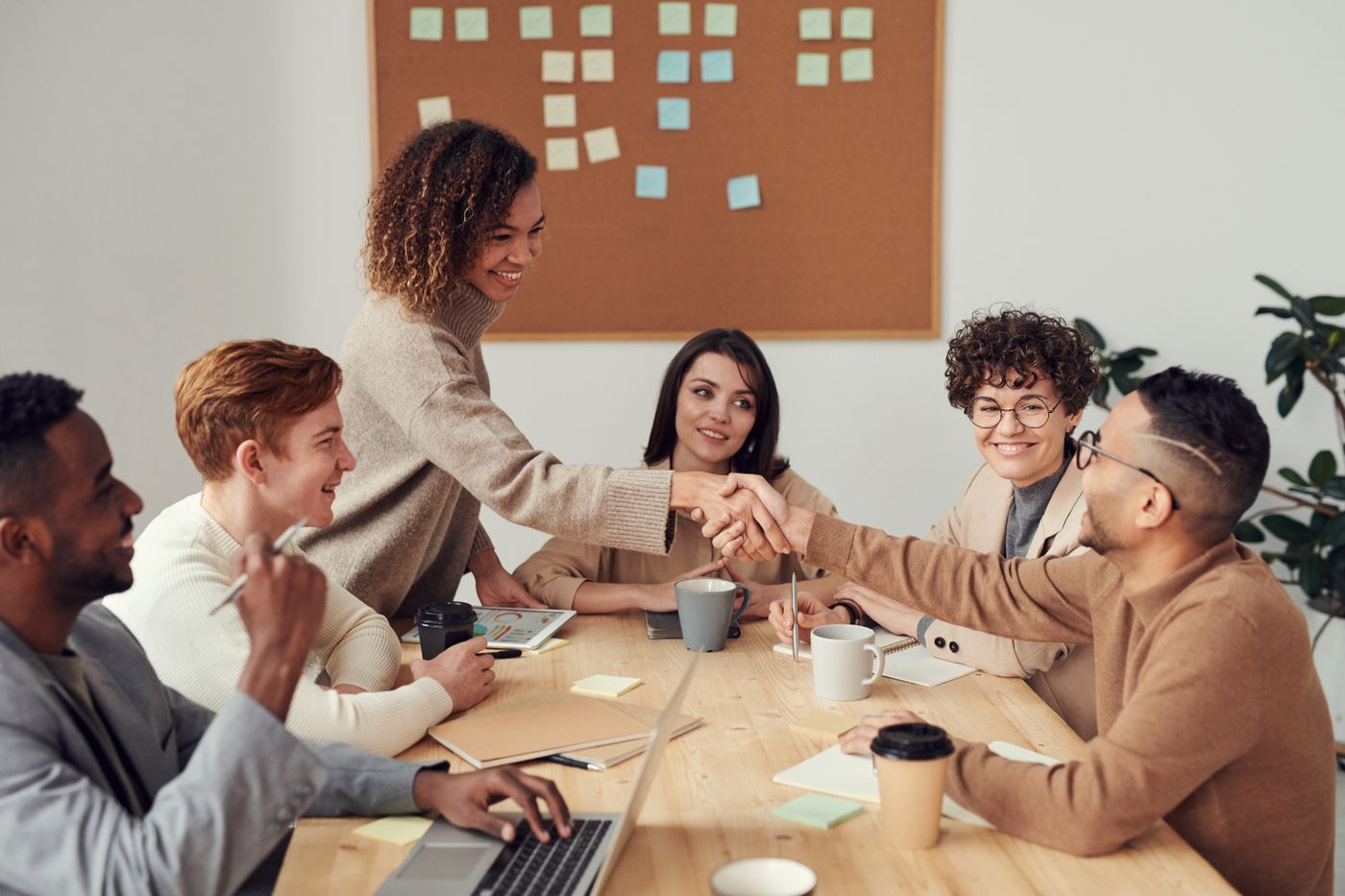 The team working through a client's plan together.